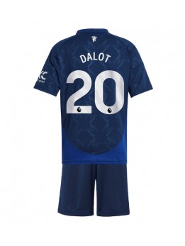 Manchester United Diogo Dalot #20 Dječji Gostujuci Dres kompleti 2024-25 Kratak Rukavima (+ kratke hlače)